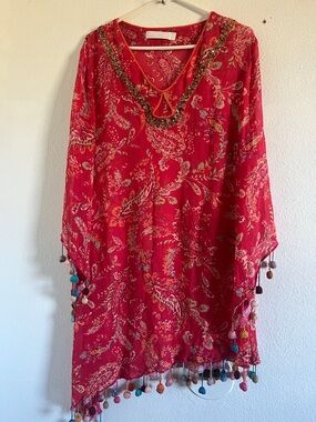 TRELISE COOPER Red and Pink Floral Blouse